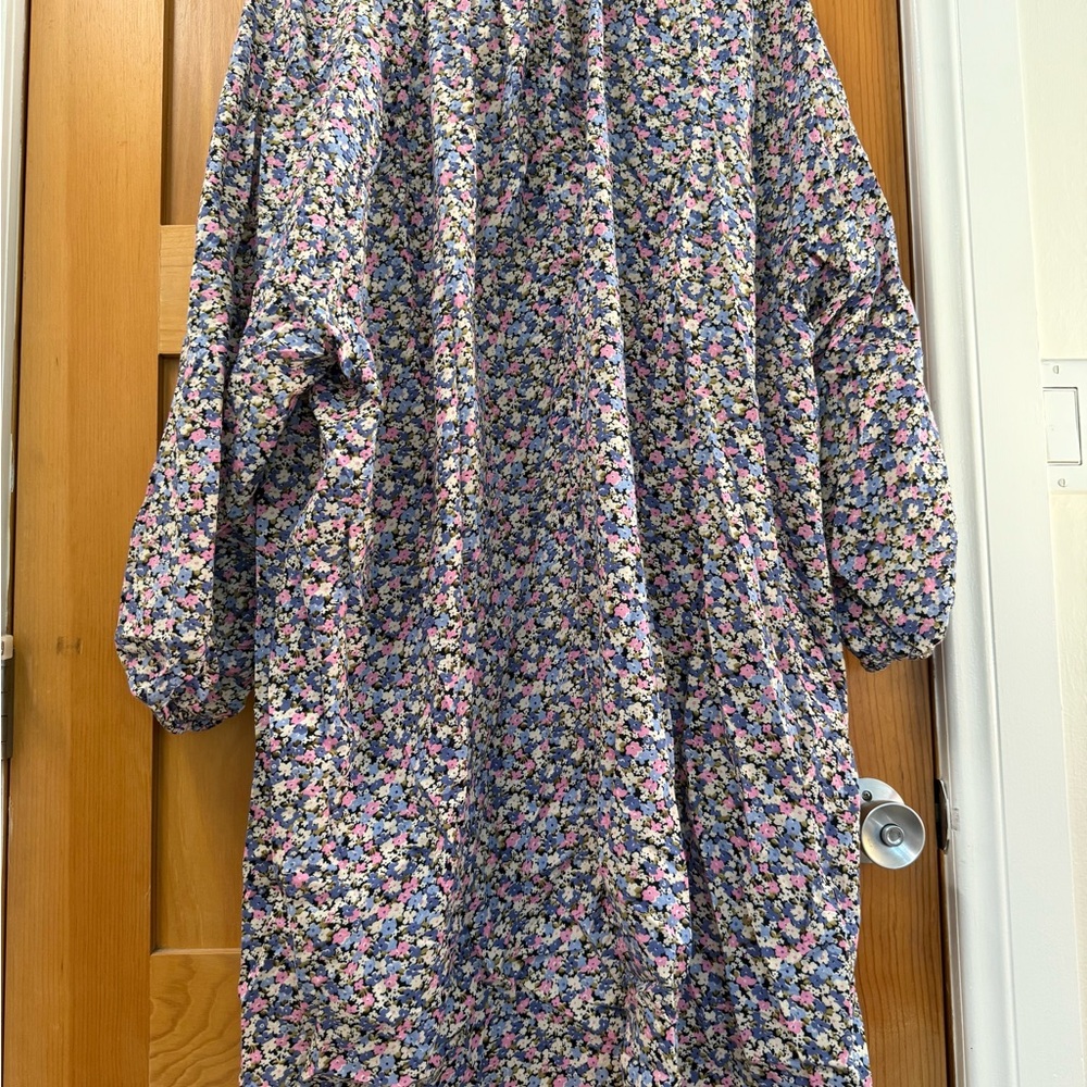 H&M Floral Balloon-Sleeved Dress